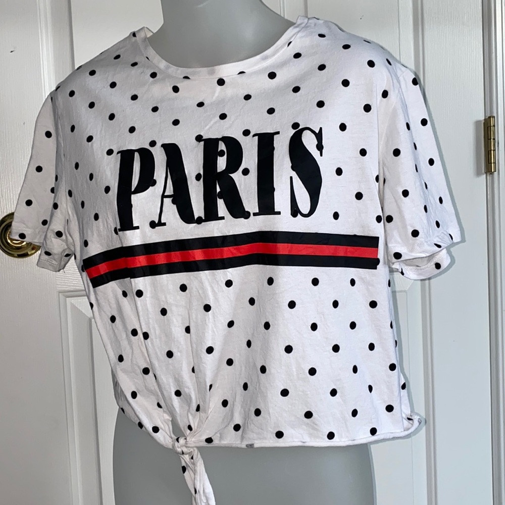 “Paris” polka dot crop top